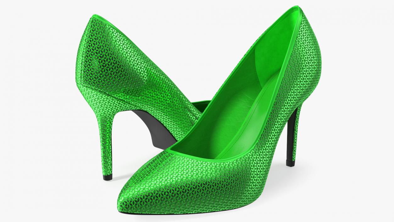 Green Glitter Heels 3D model