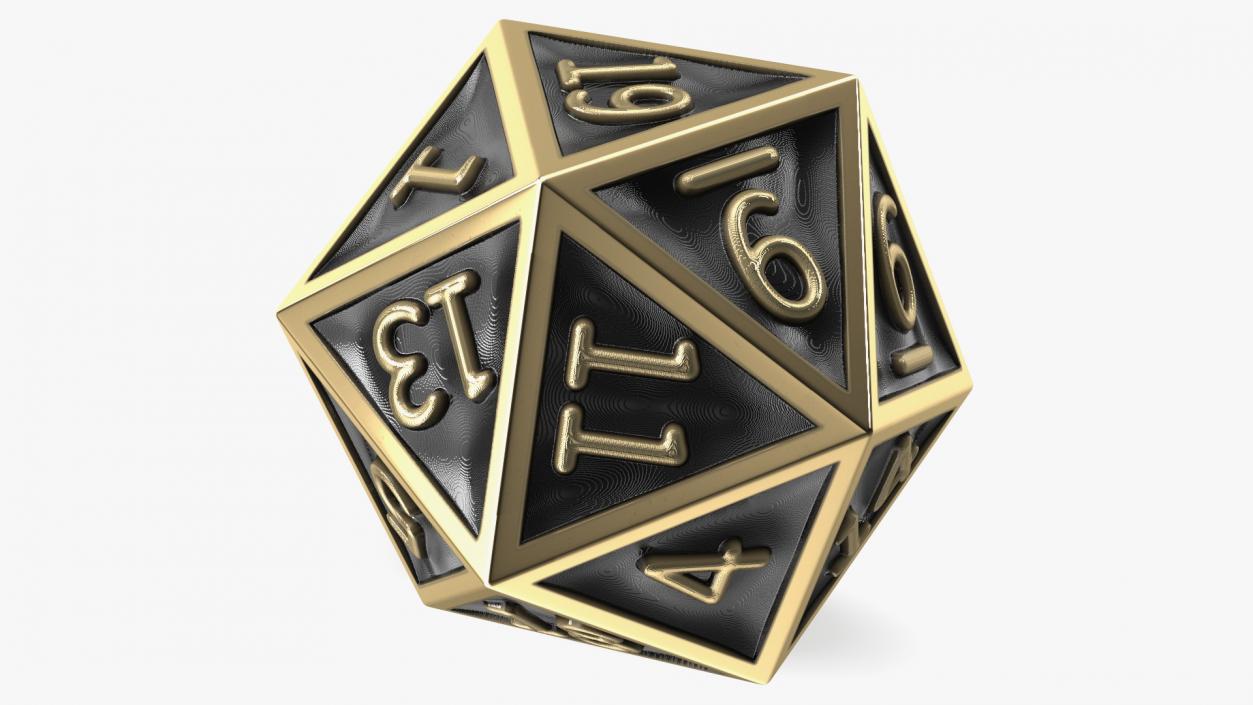 Bronze DND D20 Dice 3D model