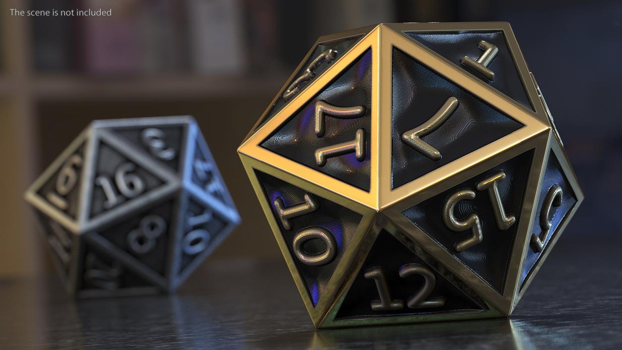 Bronze DND D20 Dice 3D model