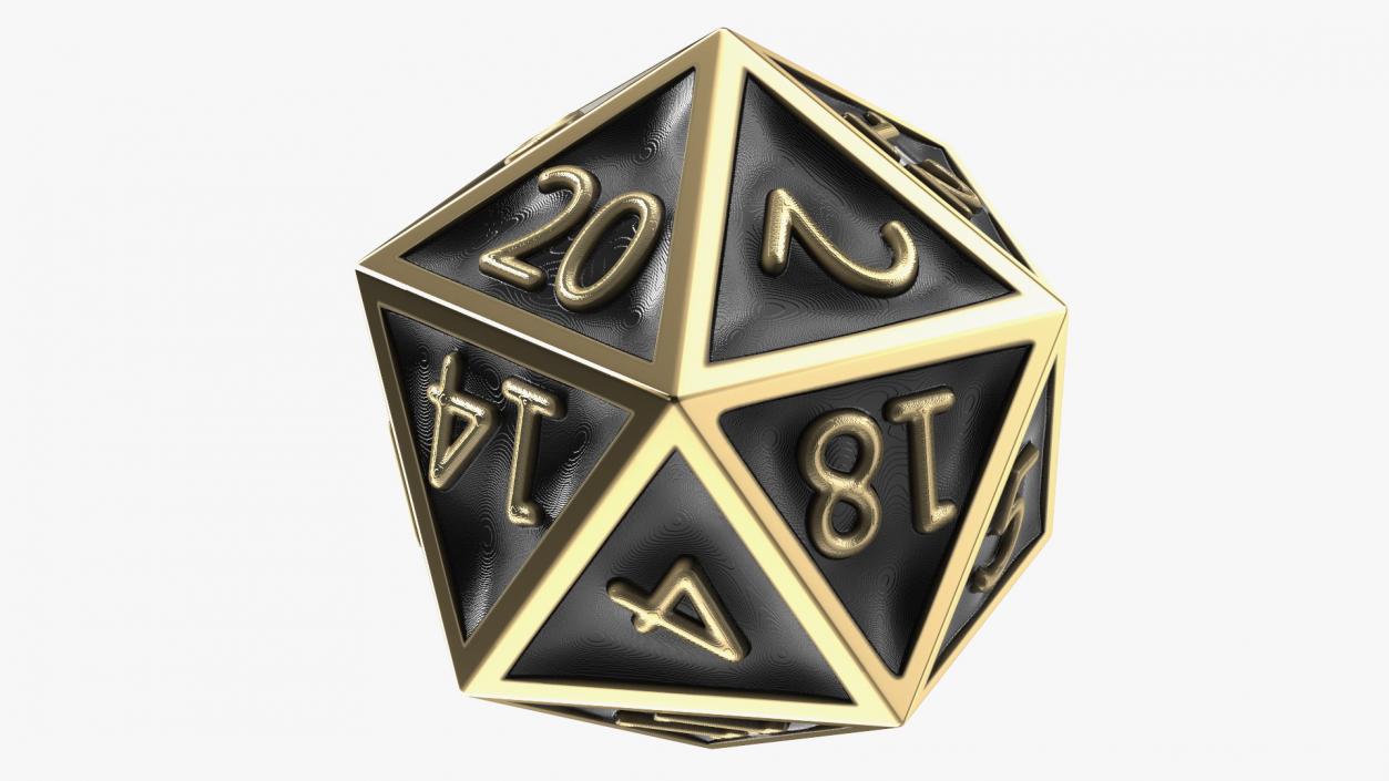 Bronze DND D20 Dice 3D model