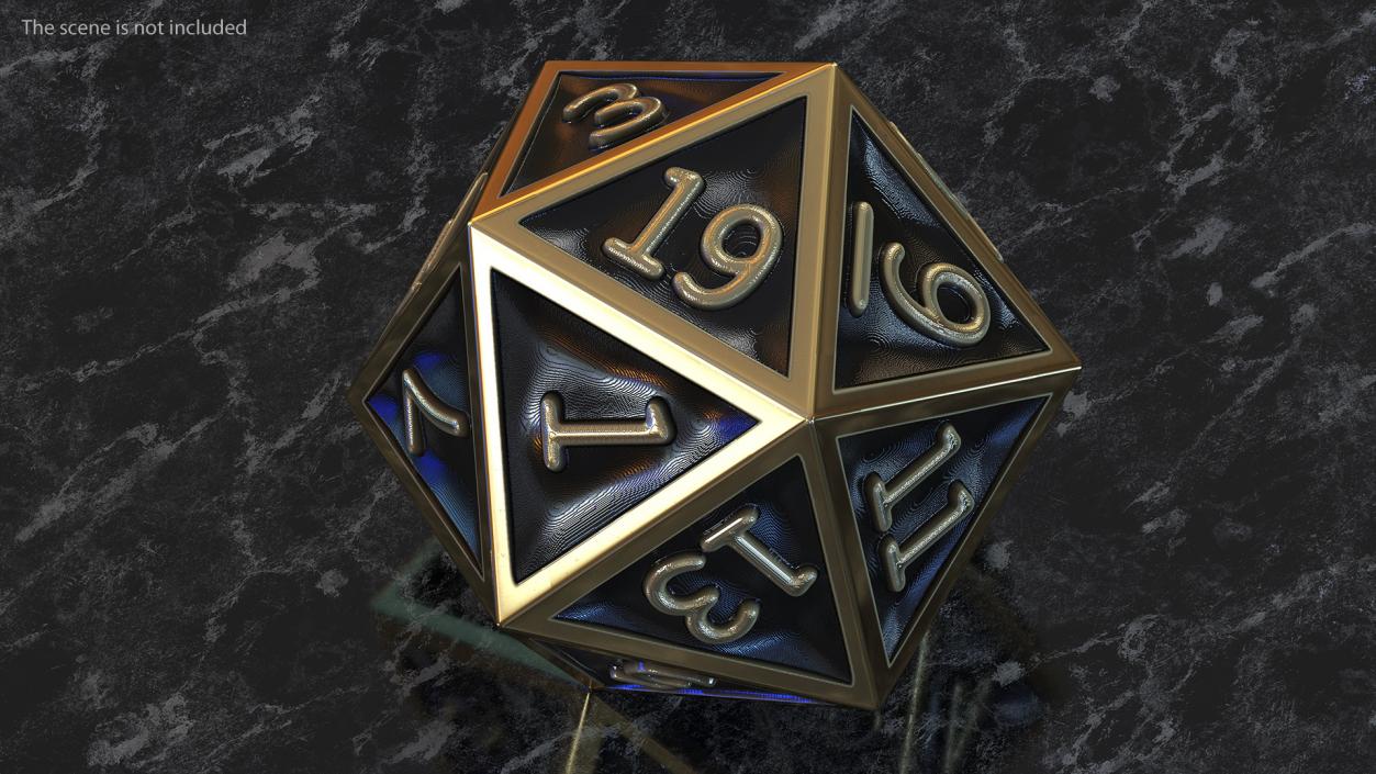 Bronze DND D20 Dice 3D model