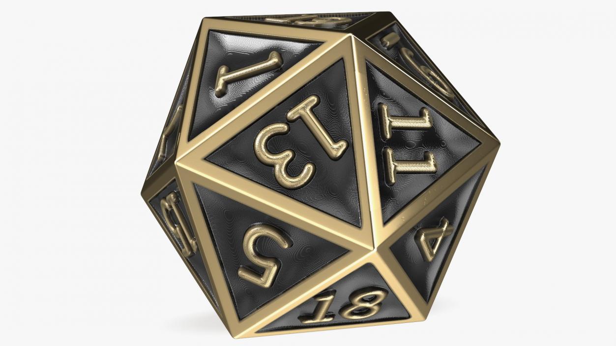 Bronze DND D20 Dice 3D model