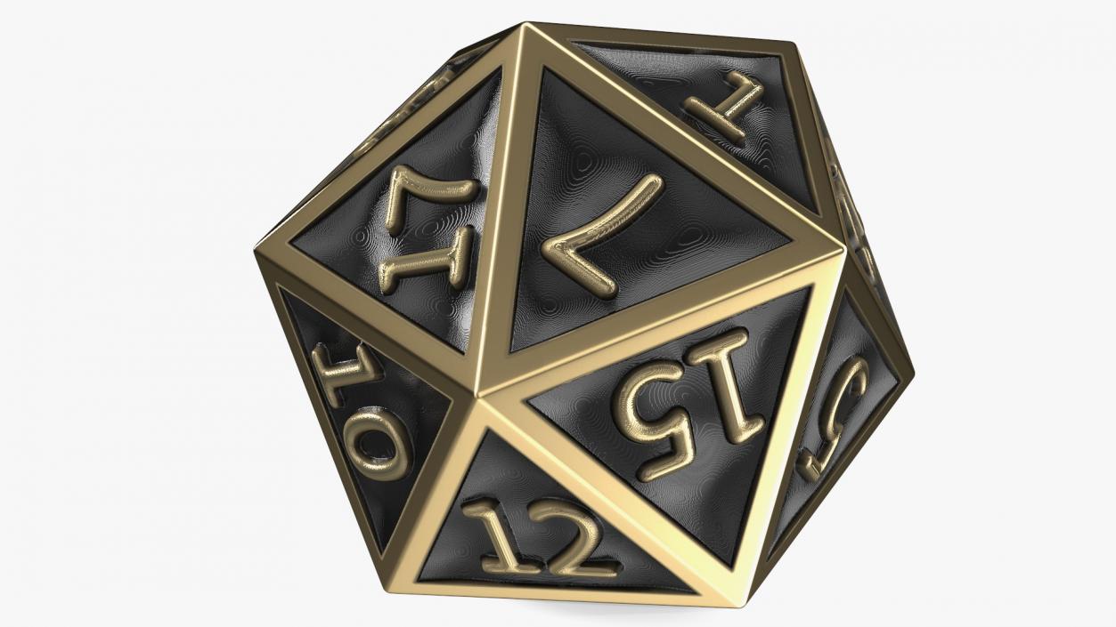 Bronze DND D20 Dice 3D model