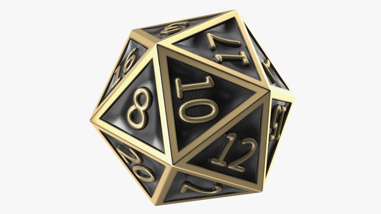 Bronze DND D20 Dice 3D model