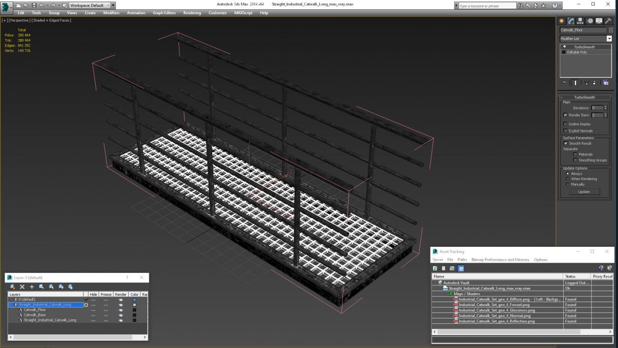 Straight Industrial Catwalk Long 3D