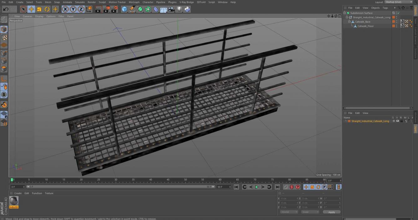 Straight Industrial Catwalk Long 3D