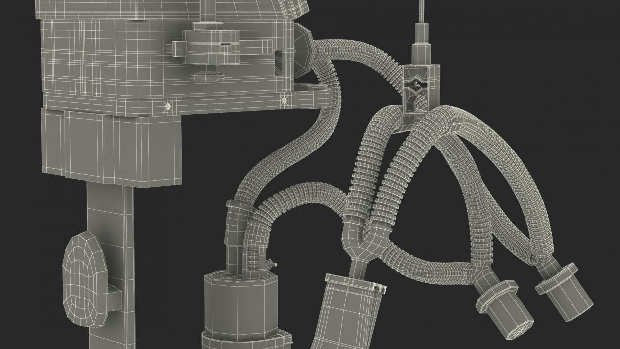 Medical Ventilator System Rigged 3D