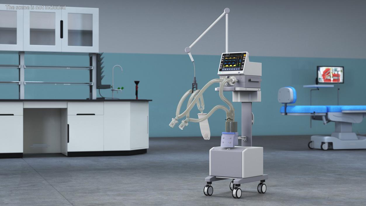 Medical Ventilator System Rigged 3D