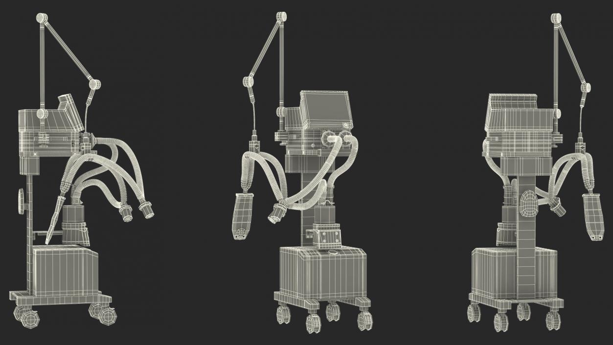 Medical Ventilator System Rigged 3D