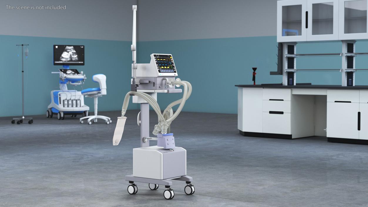 Medical Ventilator System Rigged 3D