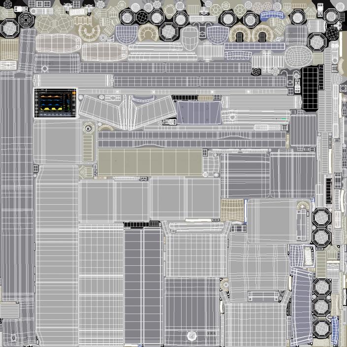 Medical Ventilator System Rigged 3D