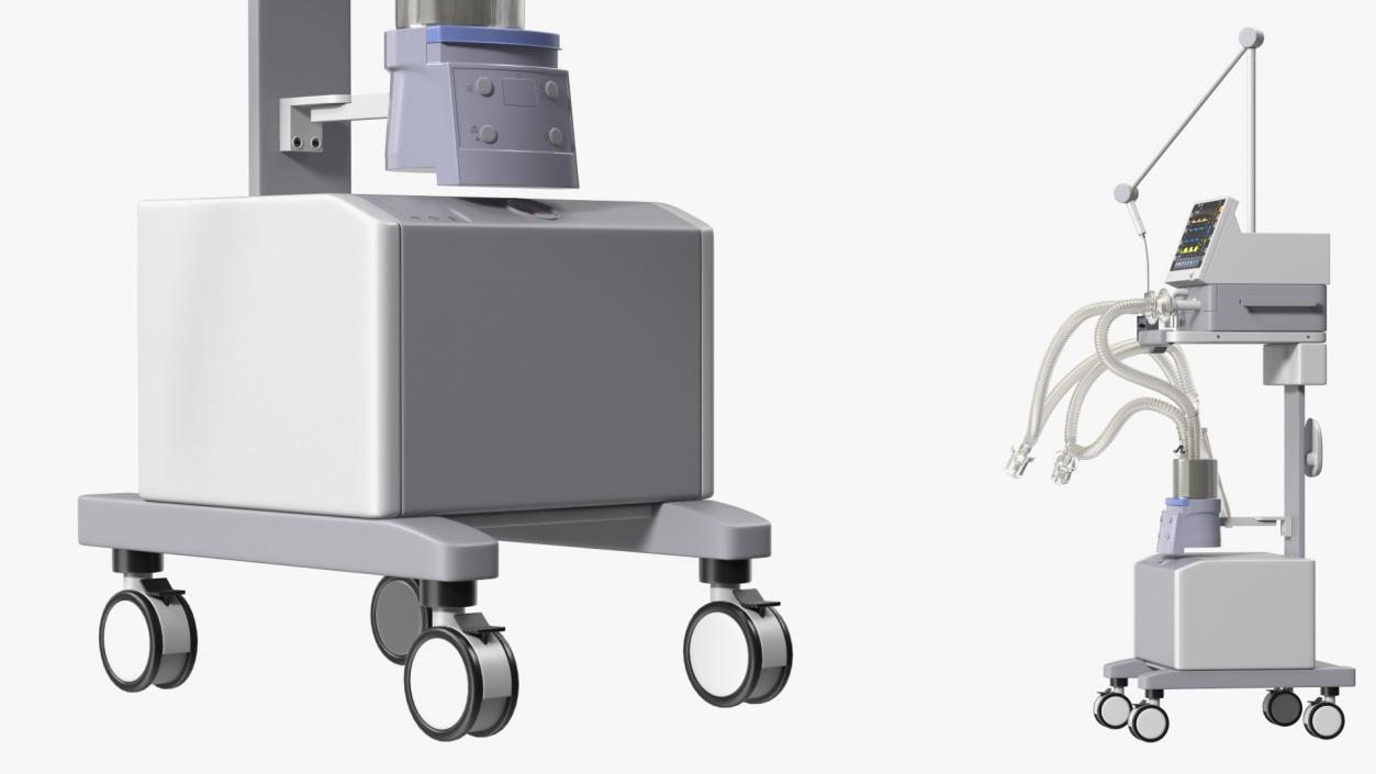 Medical Ventilator System Rigged 3D