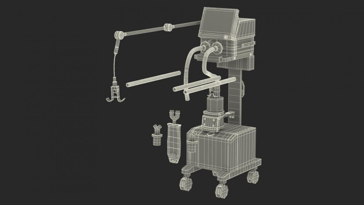 Medical Ventilator System Rigged 3D