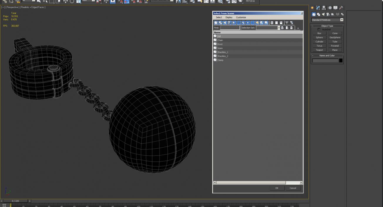 3D Old Heavy Prisoner Ball and Chain model