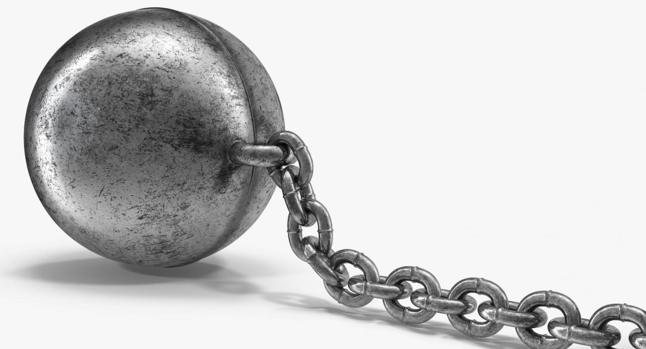 3D Old Heavy Prisoner Ball and Chain model