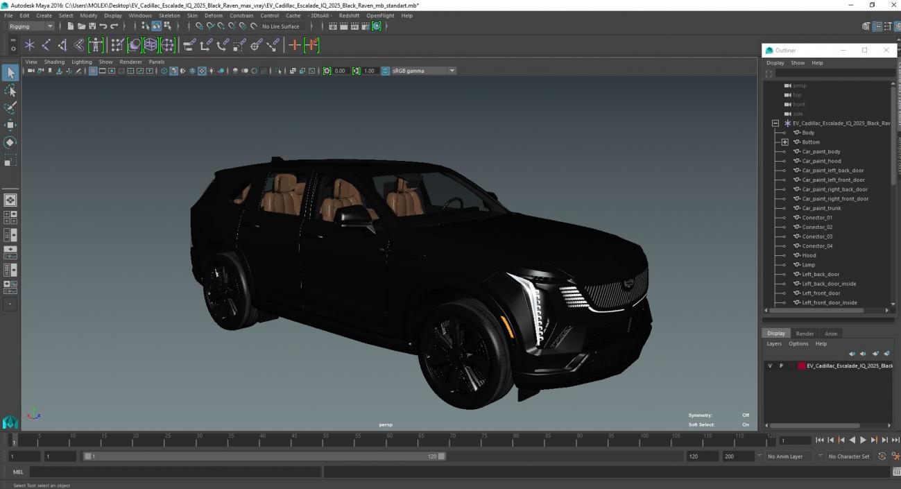 3D model EV Cadillac Escalade IQ 2025 Black Raven