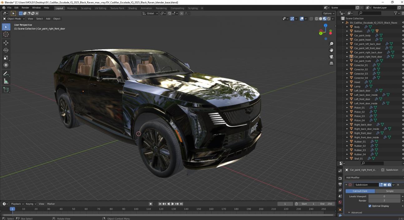 3D model EV Cadillac Escalade IQ 2025 Black Raven