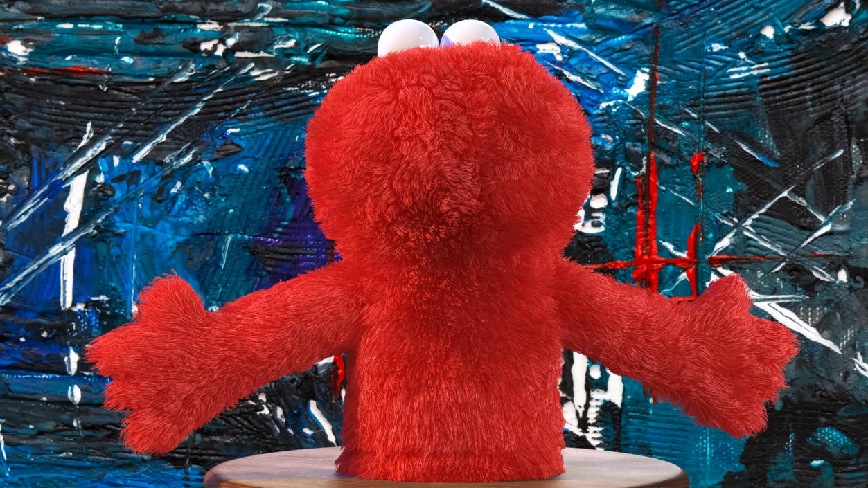 3D model Elmo Hand Puppet Fur