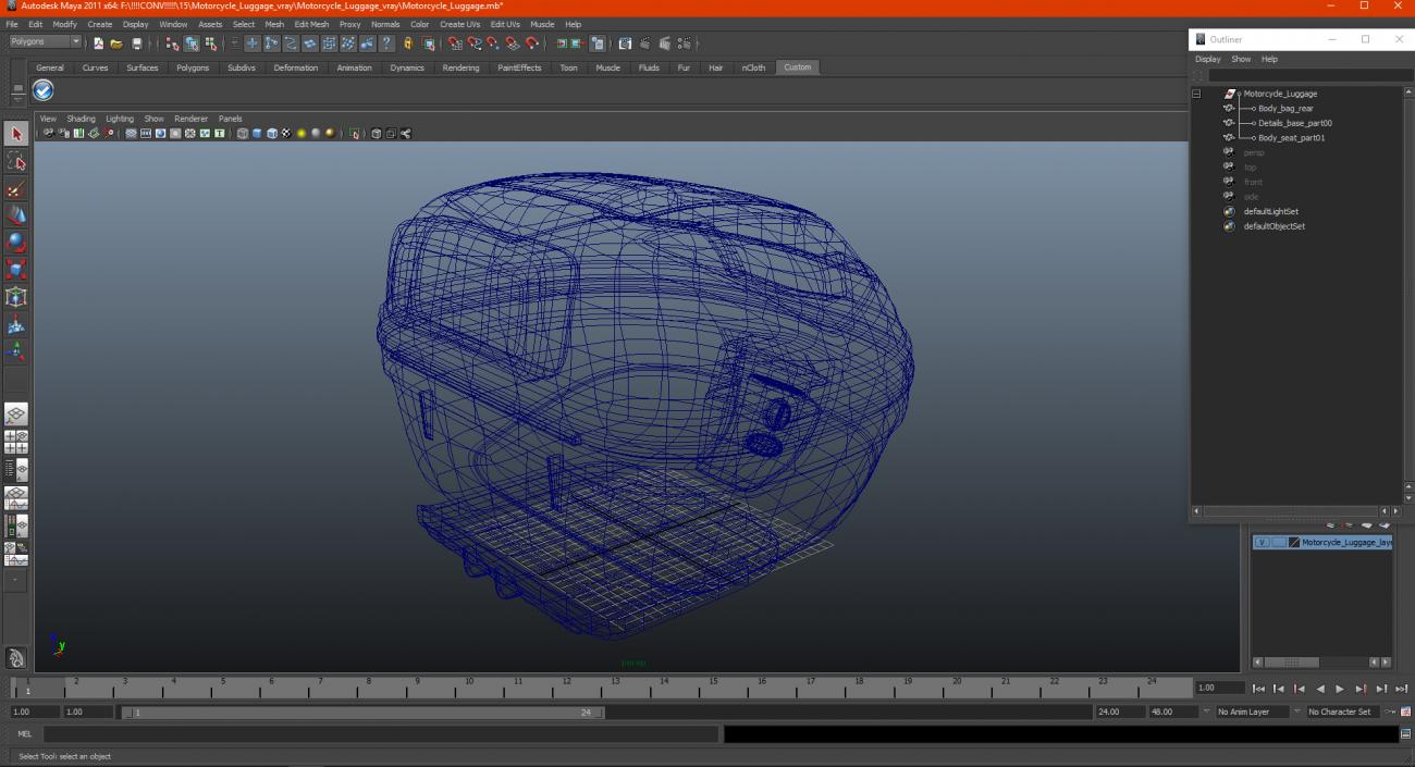 3D Motorcycle Luggage model