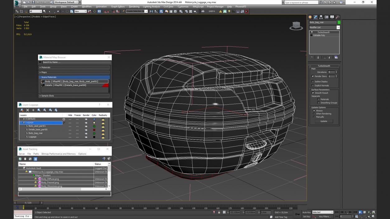 3D Motorcycle Luggage model