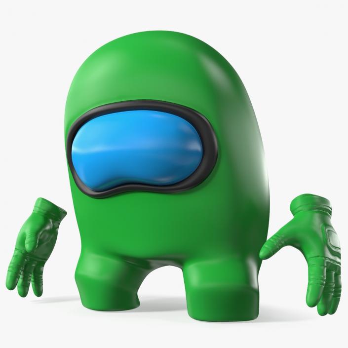 3D Sad Among Us Character Green model