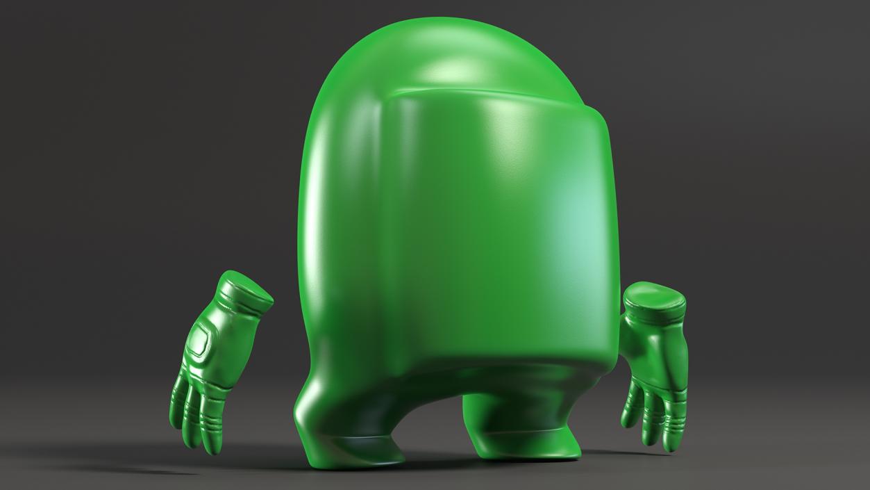 3D Sad Among Us Character Green model