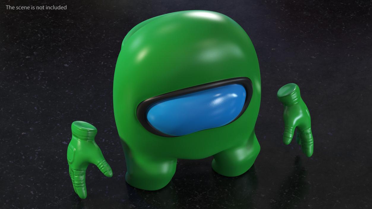 3D Sad Among Us Character Green model