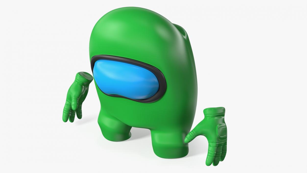 3D Sad Among Us Character Green model