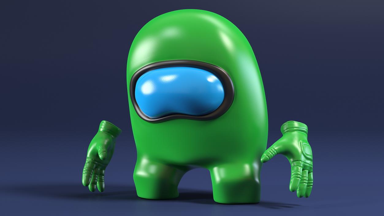 3D Sad Among Us Character Green model