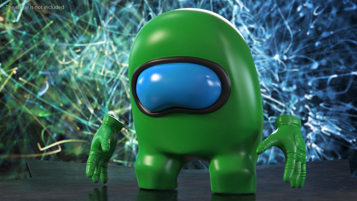 3D Sad Among Us Character Green model