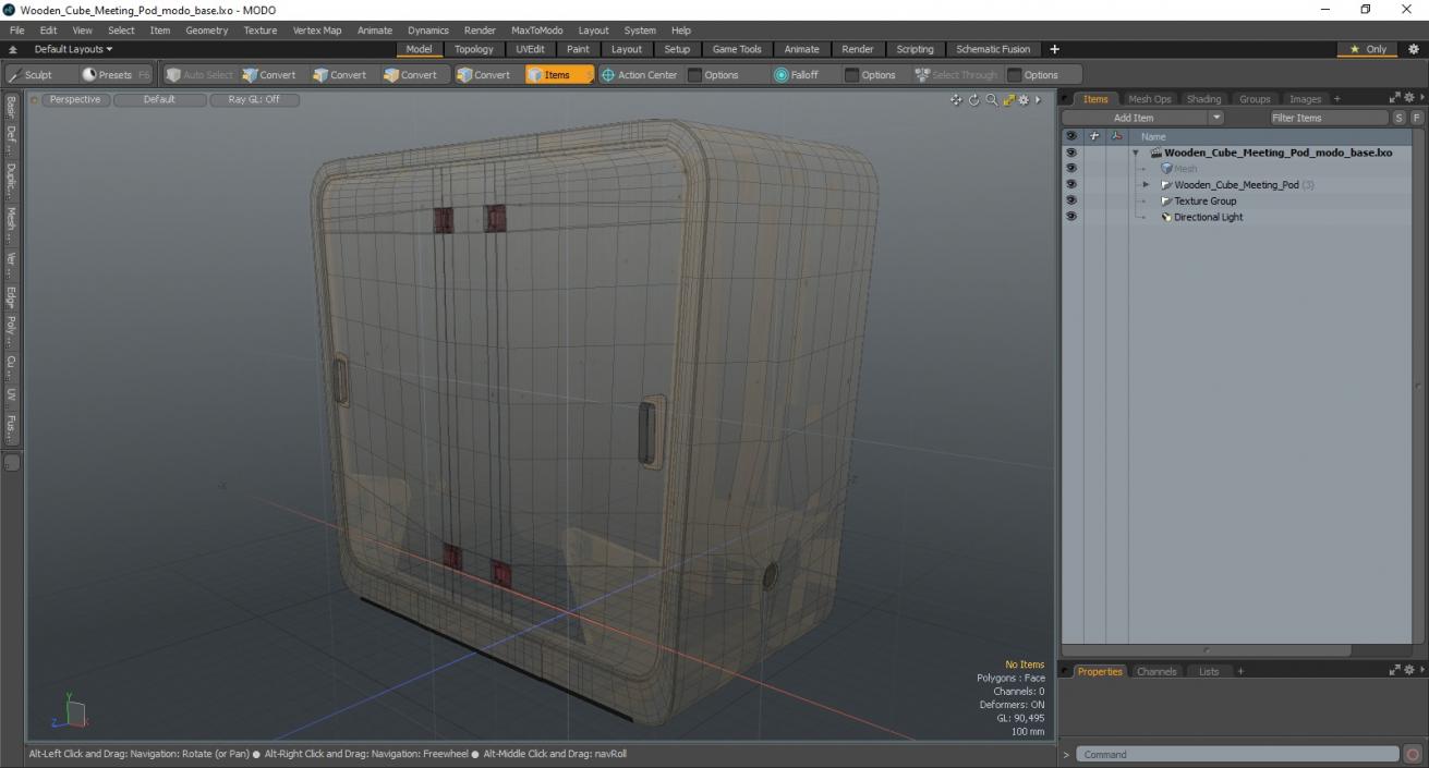 3D model Wooden Cube Meeting Pod 2