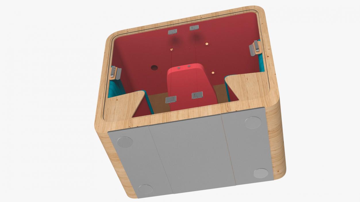 3D model Wooden Cube Meeting Pod 2