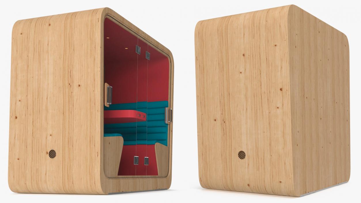 3D model Wooden Cube Meeting Pod 2