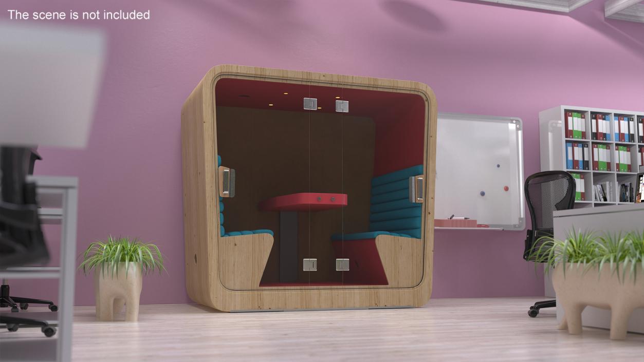 3D model Wooden Cube Meeting Pod 2