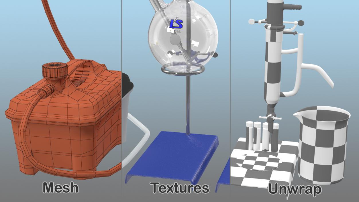 3D model Terpene Distillation Laboratory Set