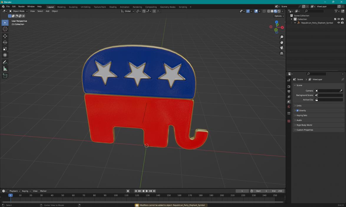 Republican Party Elephant Symbol 3D