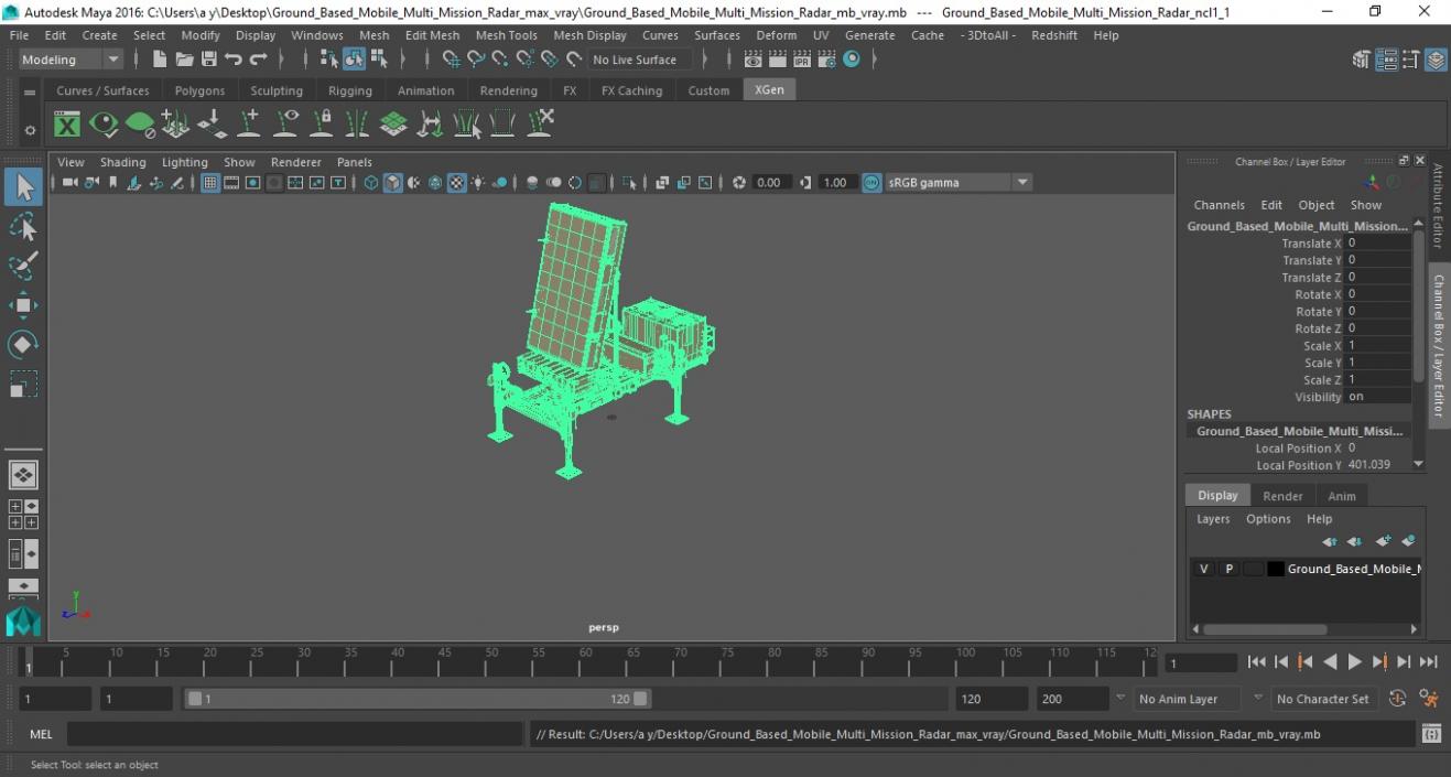 Ground Based Mobile Multi Mission Radar 3D model