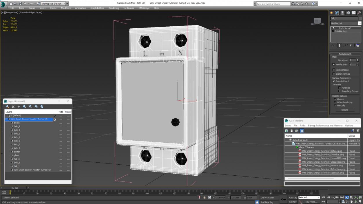 3D model Wifi Smart Energy Monitor Turned On