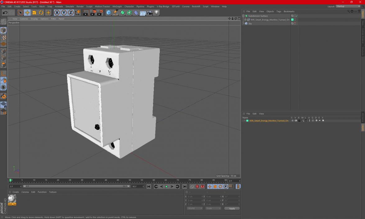 3D model Wifi Smart Energy Monitor Turned On