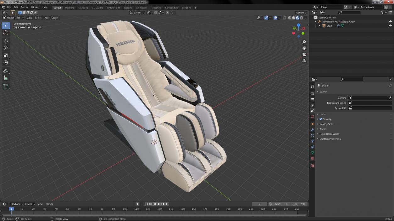 Yamaguchi XR Massager Chair 3D