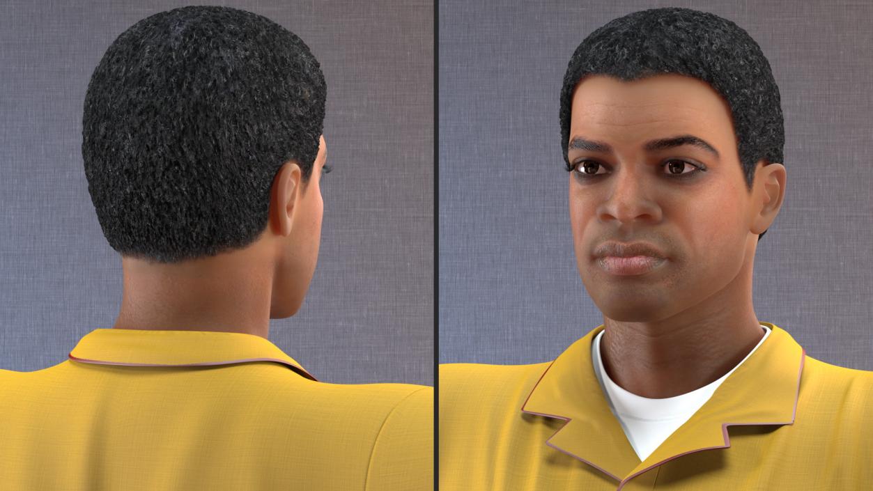 3D Light Skin Black Locksmith Rigged model