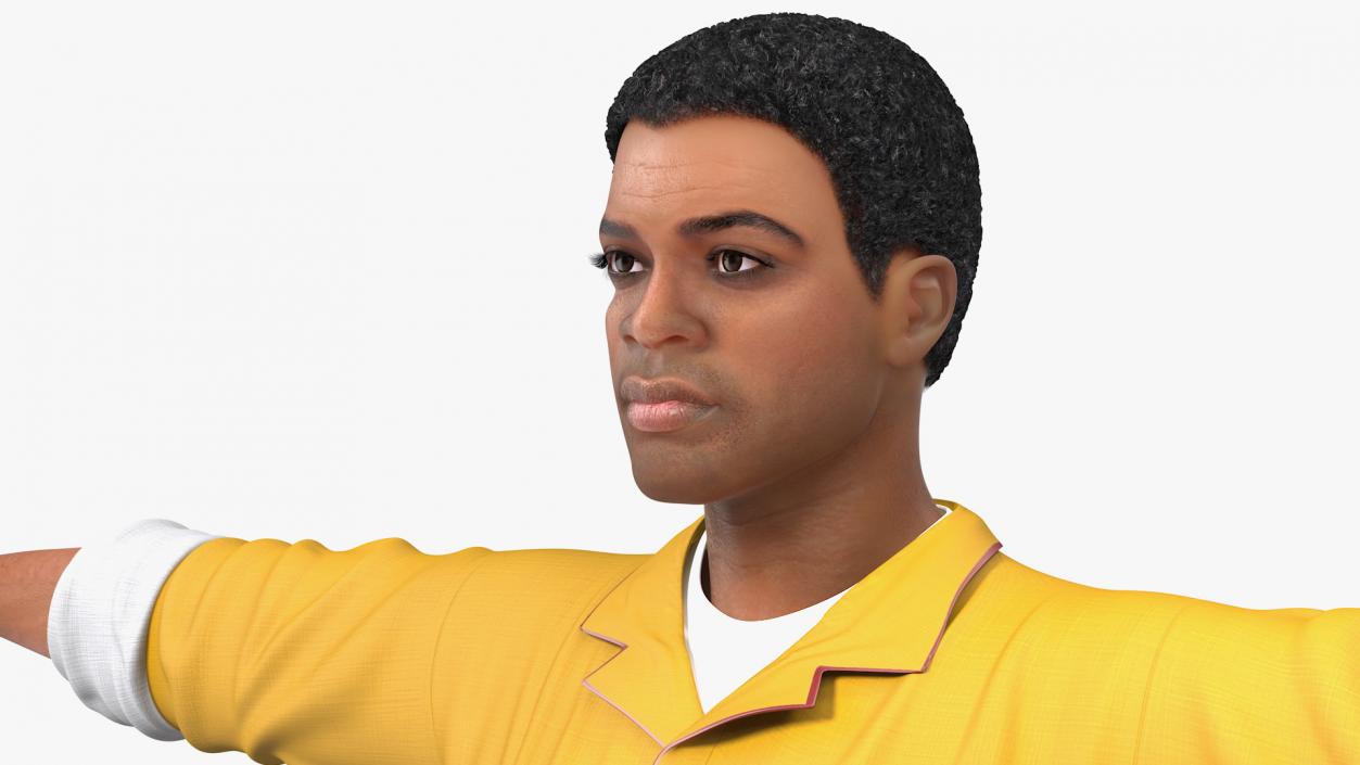 3D Light Skin Black Locksmith Rigged model