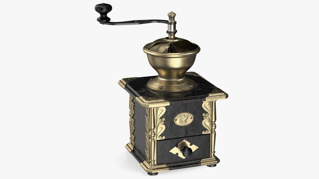 Antique Manual Coffee Grinder 3D model