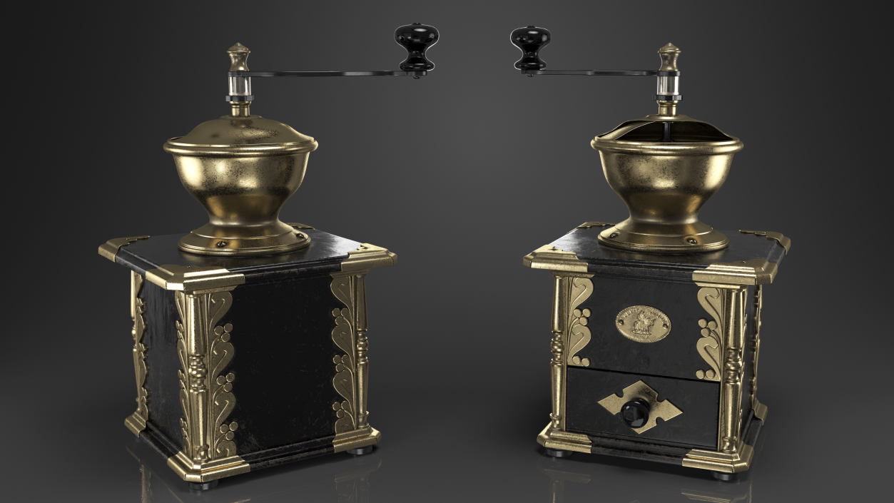 Antique Manual Coffee Grinder 3D model