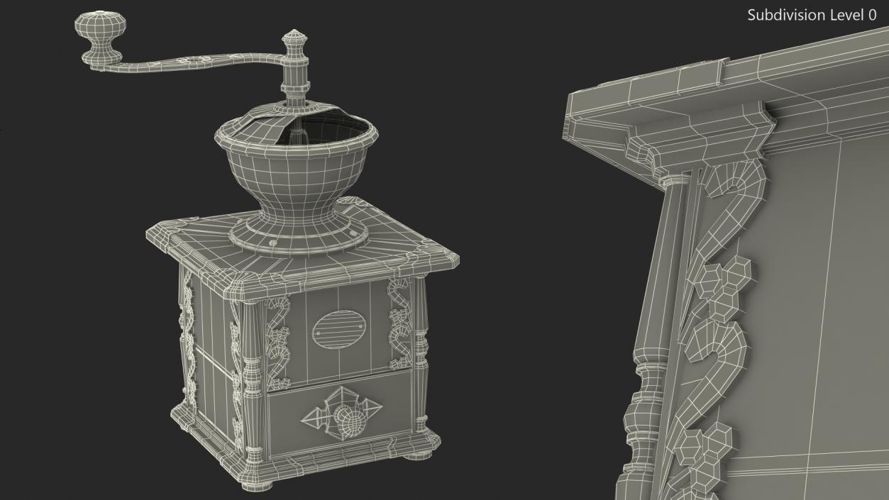 Antique Manual Coffee Grinder 3D model