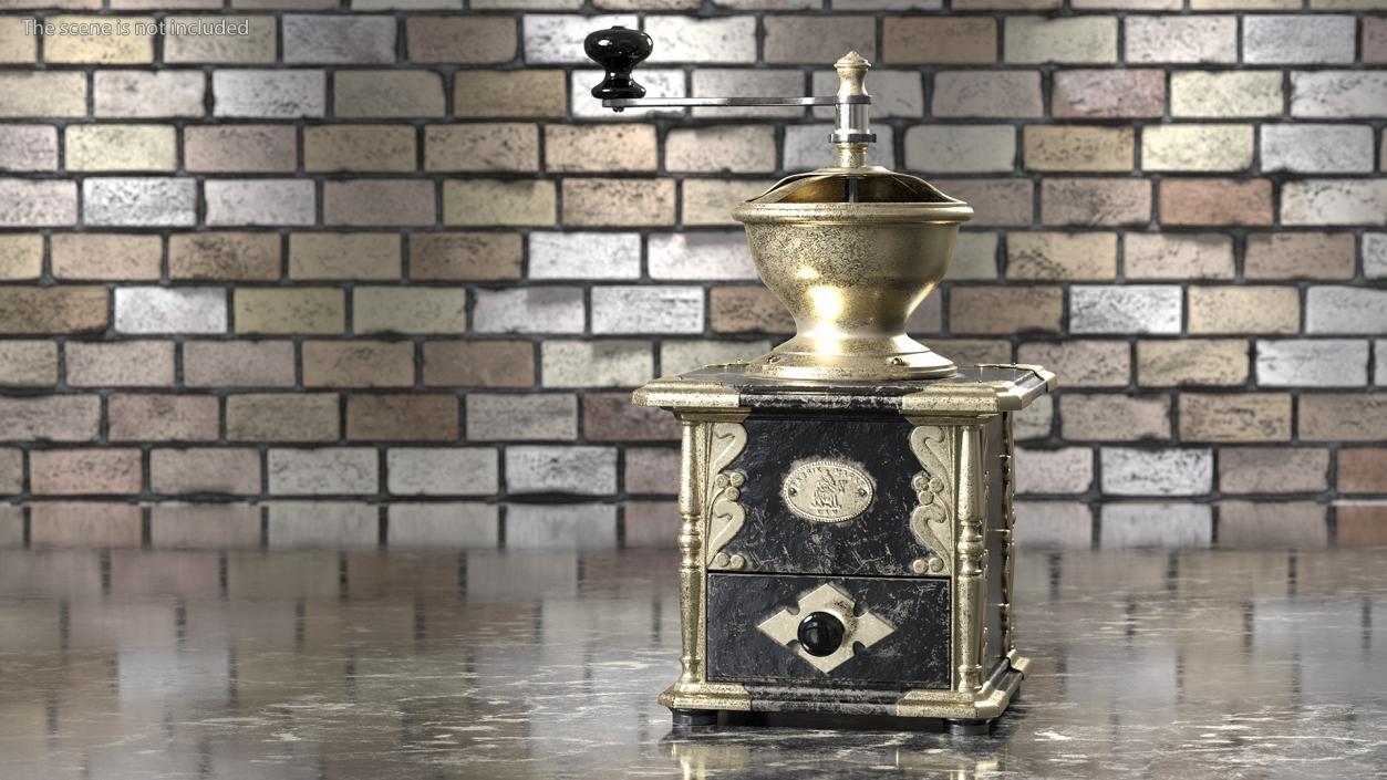 Antique Manual Coffee Grinder 3D model