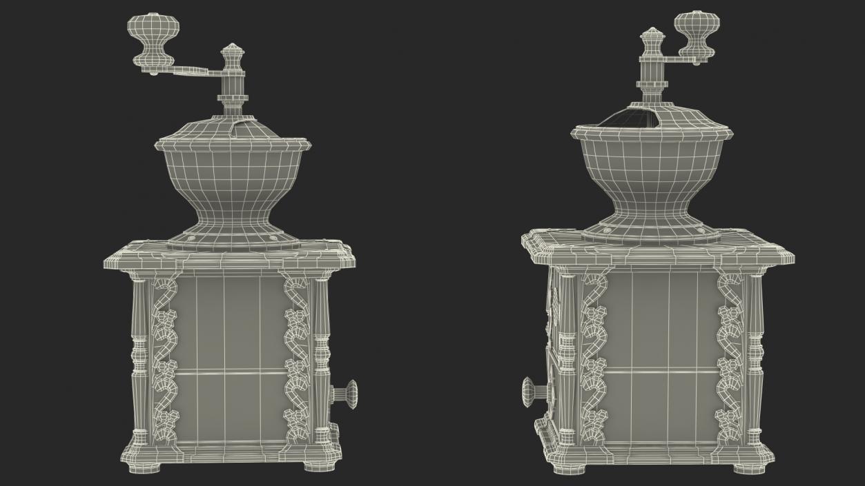 Antique Manual Coffee Grinder 3D model