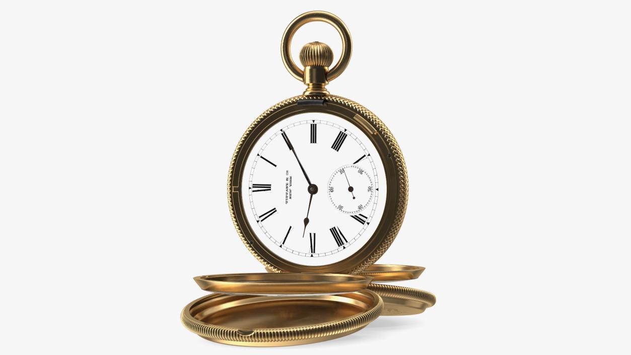 3D model Gold Tiffany Pocket Watch Open