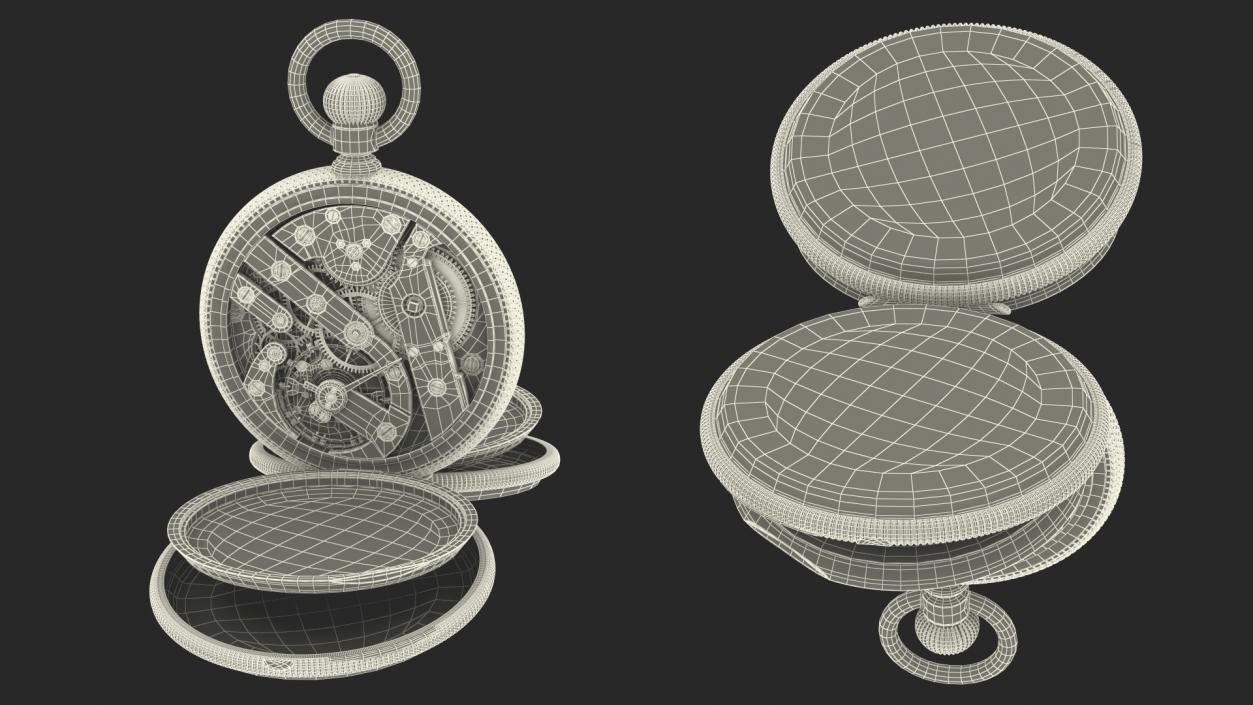 3D model Gold Tiffany Pocket Watch Open