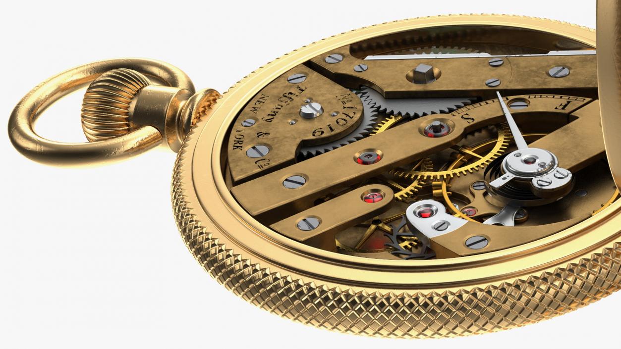 3D model Gold Tiffany Pocket Watch Open